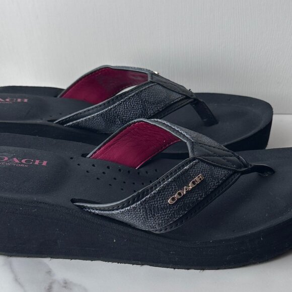 Coach Jolene Wedge thong flip flop Size 6 - Picture 7 of 7